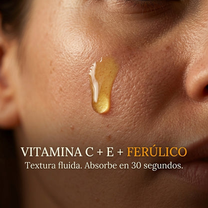 Sérum Tri-Antioxidante · Vitamina C + Ferúlico + Vitamina E